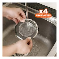 Pack4 Cubierta de Cano 9 cm Plateado para Cocina