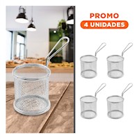 Pack4 Colador Metalico Circular para Snacks y Bocaditos Y+Regalo Sticker