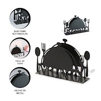 Expositor MENU Negro para Servilletas de Comedor con Material Resistente Y+Ligas Regalo