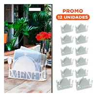Pack12 Contenedor MENU Blanco para Servilletas con Acceso Rápido y Fácil Y+Regalo Sticker