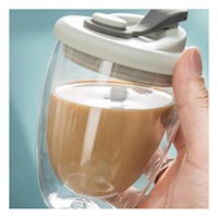 Vaso Portatil de Vidrio Doble con Tapa de Silicona 350 ml Y+Post It