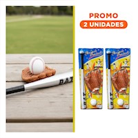Pack2 Kit de Beisbol Recreativo con Bate Guante y Pelota para Jardin