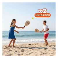 Pack2 Combo de Paletas de Playa Junior con Pelota para Exterior Infantil Y+Papel Regalo