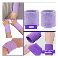 Bandas Antisudor Ajustables para Entrenamiento Color Lila 2 Piezas