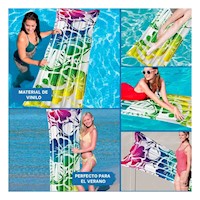 Cama de Aire 59720NP Arcoiris Comoda y Practica para Dormir en Casa o Viajes Y+Post It