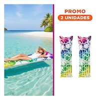 Pack2 Colchoneta Inflable 59720NP Arcoiris Comoda y Facil de Usar para Dormir y Descanso