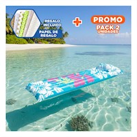 Pack2 Colchon Inflable Celeste 59720NP Comodo y Portatil para Uso en Casa Y+Papel Regalo