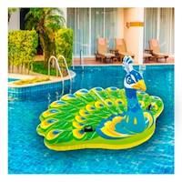 Flotador Divertido Seguro y Colorido Pavo Real para Piscina y Playa