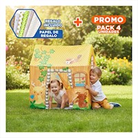 Pack4 Casa Infantil de Juegos con Entretenimiento y Aprendizaje 102 x 76 x 114cm Y+Papel Regalo