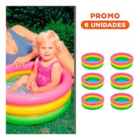 Pack6 Zona de Agua Inflable Arcoiris 61 x 22 cm para Juegos de Ninos