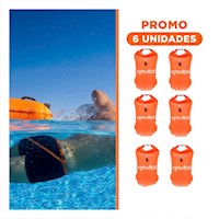 Pack6 Salvavidas Inflable Seguro Salvavidas con Mochila Anaranjado para Piscina
