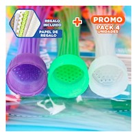 Pack4 Bombas de Agua Multicolor con Llenado Rapido para Juegos en Patio Y+Papel Regalo