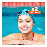 Pack2 Toca de Natacion Celeste para Juegos y Cabello Seguro Y+Regalo Sticker
