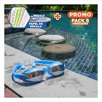 Pack6 Protector para Natacion Azul con Estuche 23,7 x 3,8 x 14,4 cm y Ligero Y+Papel Regalo