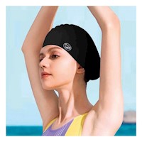 Sombrero de Natacion Negro para Juegos y Cabello Protegido Seguro