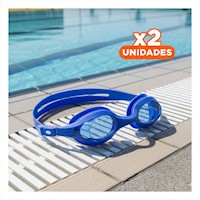 Pack2 Lentes de Natacion Unisex Color Azul para Entrenamiento Acuatico Y+Regalo Sticker