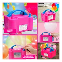 Inflador Portatil Fucsia y Seguro para Niños y Fiesta Y+Post It