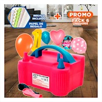 Pack6 Compresor Portatil Fucsia y Facil de Usar con Niños y Juegos Y+Papel Regalo