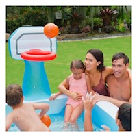 Alberca Recreativa con Canasta de Baloncesto 188 x 257 x 13 cm para Ninos Y+Ligas Regalo