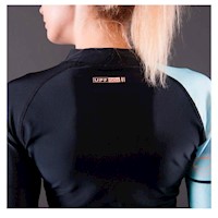 Playera Elastico Nailon Mujer Celeste Negro para Actividades Cotidianas Y+Ligas Regalo