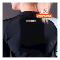 Pack2 Atuendo Diario Elastico Nailon Mujer Celeste Negro para Uso Constante Y+Regalo Sticker