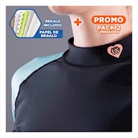 Pack2 Indumentaria Casual Elastico Nailon Mujer Celeste Negro para Confort Y+Papel Regalo