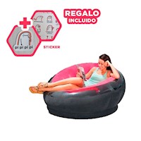 Asiento Inflable Rosado para Descanso en Casa con Uso Practico y Suave Y+Regalo Sticker