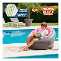 Pack2 Sillon Inflable Rosado para Sala y Area de Descanso Y+Papel Regalo