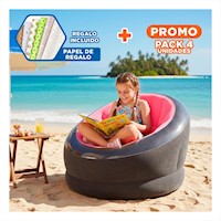 Pack4 Mueble Inflable Rosado para Sala con Uso Practico Diario Y+Papel Regalo