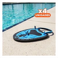 Pack4 Elemento Para Entrenamiento De Natacion En Piscina Azul Negro Gravital