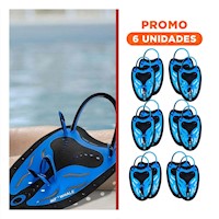 Pack6 Accesorio De Entrenamiento Acuatico Para Natacion En Piscina Azul Negro