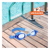 Pack2 Elemento para Natacion Marmoleado FEELDOO Azul y Blanco Comodo Y+Regalo Sticker