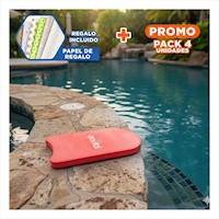 Pack4 Tabla de Entrenamiento Natacion Plana Color Rojo Uso en Piscina Y+Papel Regalo