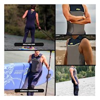 Vestimenta de Neopreno Hombre Manga Cero Azul Talla M para Agua y Playa Y+Post It