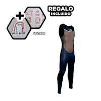 Mono de Neopreno Hombre Manga Cero Azul Talla M para Actividad Acuatica Y+Regalo Sticker