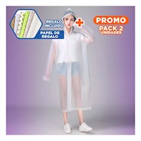 Pack2 Prenda de Proteccion Contra Lluvia para Adultos con Estilo Neutro Y+Papel Regalo