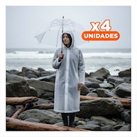 Pack4 Abrigo Impermeable para Uso Urbano y Exterior Diario con Buen Calce