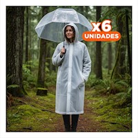 Pack6 Impermeable Resistente para Uso Frecuente en Dias Lluviosos Y+Regalo Sticker