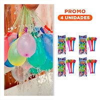 Pack4 Burbujas de Agua con Llenado Rapido para Diversion al Aire Libre Y+Regalo Sticker