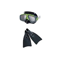 Kit Acuatico 3pcs con Mascara Tubo y Aletas para Uso en Playa Y+Papel Regalo