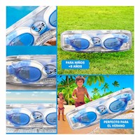 Lentes de Agua Celeste y Blanco para Ninos con Ajuste Adaptable Y+Post It