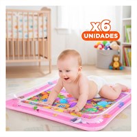Pack6 Area Inflable con Agua para Bebes Rosado Superficie Acolchada Y+Regalo Sticker