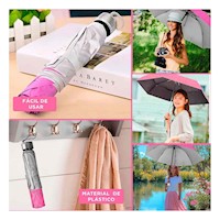 Sombrilla Plegable Portatil para Cartera o Bolsillo Color Rosado Uso Urbano Y+Post It
