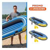 Pack2 Bote Inflable Challenger 2 con Remos y Inflador para Momentos de Relax