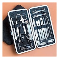 Estuche de Cuidado de Manos y Pies 19 Piezas Negro Portatil