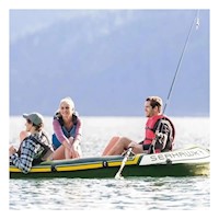 Lancha Deportiva Inflable Seahawk 4 con Remos e Inflador para Paseos Recreativos Y+Ligas Regalo