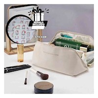 Portacosmeticos Compacto Blanco Elegante para Maquillaje Y+Regalo Sticker