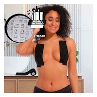 Sujetador de Soporte Levanta Busto Negro para Moda Mujer Soporte Natural Y+Regalo Sticker