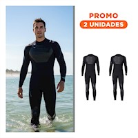 Pack2 Prenda de Neopreno Hombre Negro 3,3 mm para Surf y Mar Talla L