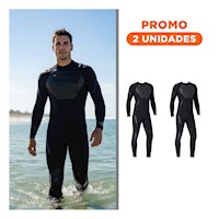 Pack2 Ropa de Neopreno Hombre con Pecho y Brazo 3,3mm Negro Talla M
